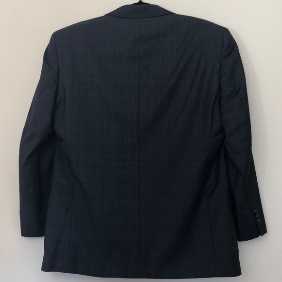 Paul Dione Gray & Blue Plaid 2-Button Blazer 42S - Picture 4 of 8